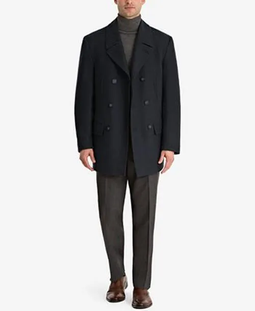 Lauren Ralph Lauren Mens Regular fit Overcoat Coat 40 S Blue Solid