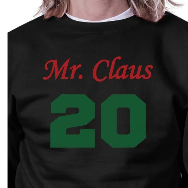 Mr. And Mrs. Claus Matching Couple Black Sweatshirts